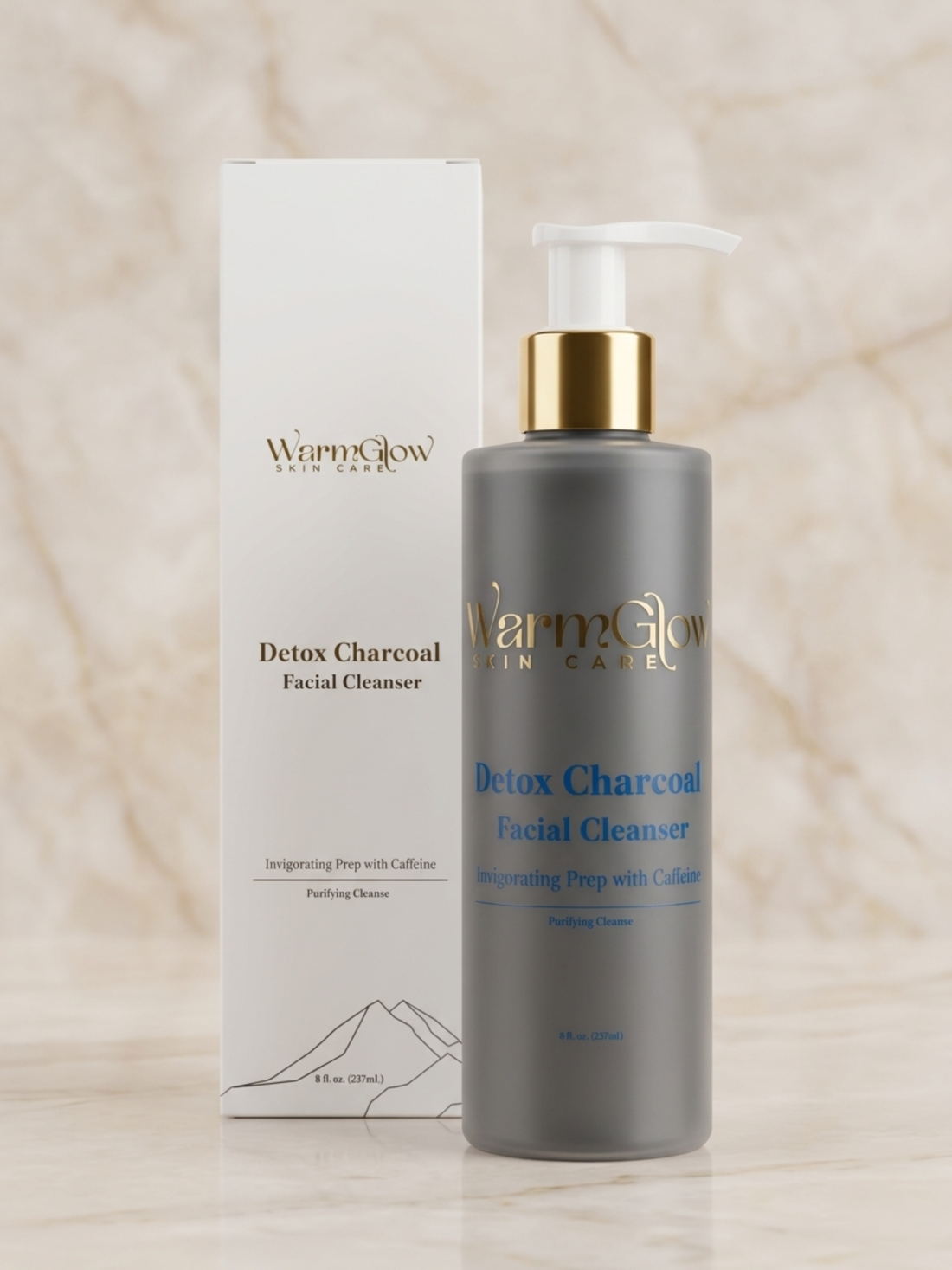 Detox Charcoal Facial Cleanser – Invigorating Prep with Caffeine