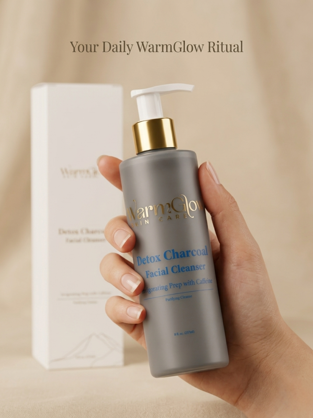 Detox Charcoal Facial Cleanser – Invigorating Prep with Caffeine