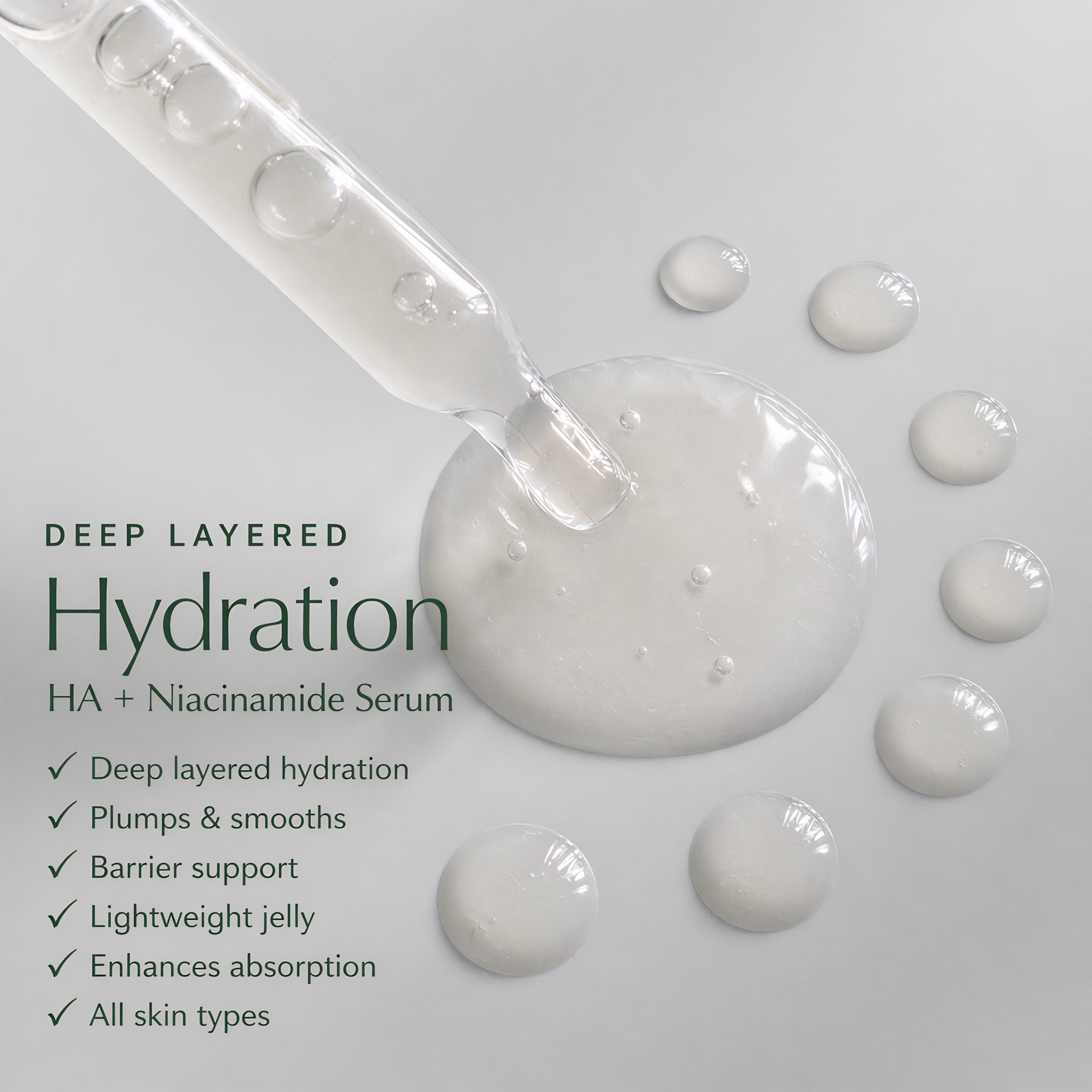 HA + Niacinamide Serum – Hydrating Jelly for Barrier Support